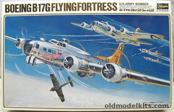 Hasegawa 1/72 Boeing B-17G Flying Fortress - 8th Air Force 447th BG 'A Bit 'O Lace' or 8th Air Force 91 BG 322nd Sq 'Chow Hound', K10 plastic model kit